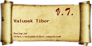 Valusek Tibor névjegykártya